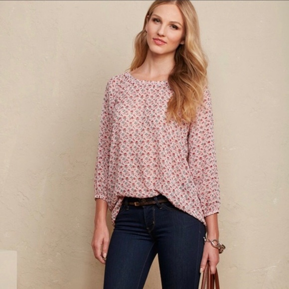 Matilda Jane Chelsea 3/4 Sleeve Floral Blouse M - Picture 2 of 11